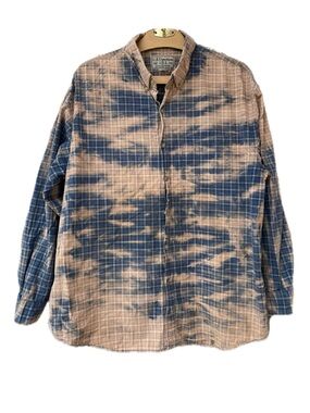 ♦️5/$15♦️ U.S. Expedition | Plaid Bleach Dyed Button Down Shirt